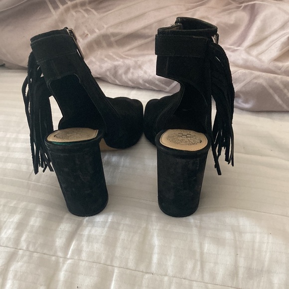 Vince camuto suede and leather open toe and back booties - Picture 3 of 8